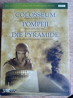 3x BBC Dokumentation: Colosseum , Pompeji , Die Pyramide DVD Pappschuber neuwert