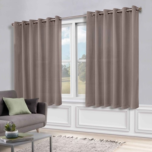 Solid 70" Wide Machine Washable Room Darkening Blackout Curtains, Set of 2 - Picture 259 of 288
