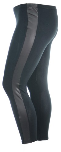 Damen schwarz PVC Streifen Stretch Leggings 25 Zoll Innenbein Damen Übergröße - Bild 4 von 7