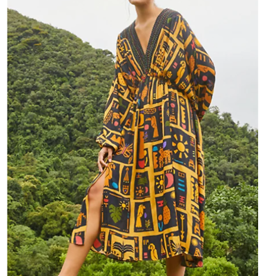 knee length dresses for ladies Black Tropical Print Flutter Sleeve Satin Maternity Midi Dress – PinkBlush main image 0