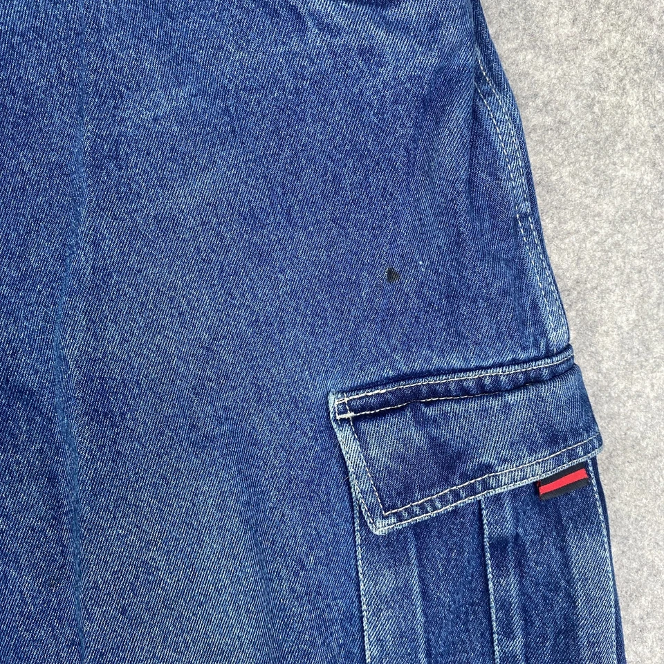 Pantalones Cortos De Colección Fubu Jean Para Hombres 40 Sueltos Hip-Hop Años 90 Azul Denim Sueltos Y2K Foto 3 de 4