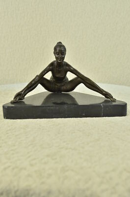 Signed Nude Erotic Lady Bronze Marble Figurine Statue Sculpture Figure