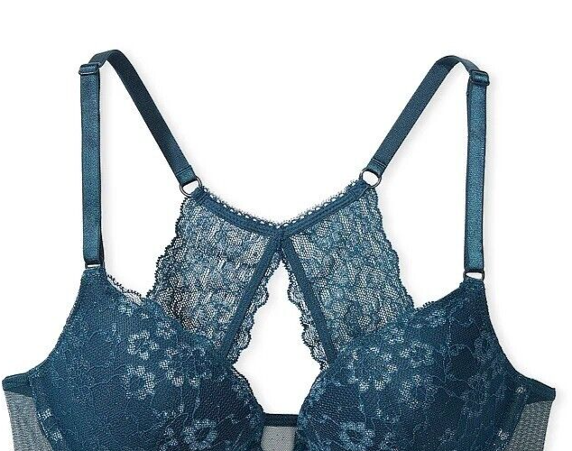 34B TEAL SHINE Lace Front Close Extreme Lift Victorias Secret
