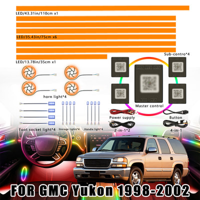 Atmosphere Lamp Kit for GMC Yukon 1998-2002 Interior Car RGB Lights Symphony