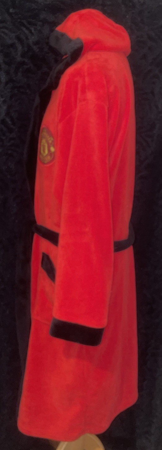 MENS SIZE M OFFICIAL MANCHESTER UNITED RED AND BLACK FLEECE ROBE WITH KEYRING image 5