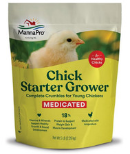 Manna Pro Medicated Chick Starter Grower Feed 5 lb Bag