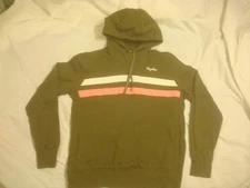 Men's Rapha Brevet Green with White and Pink Stripes Hoodie X-Large