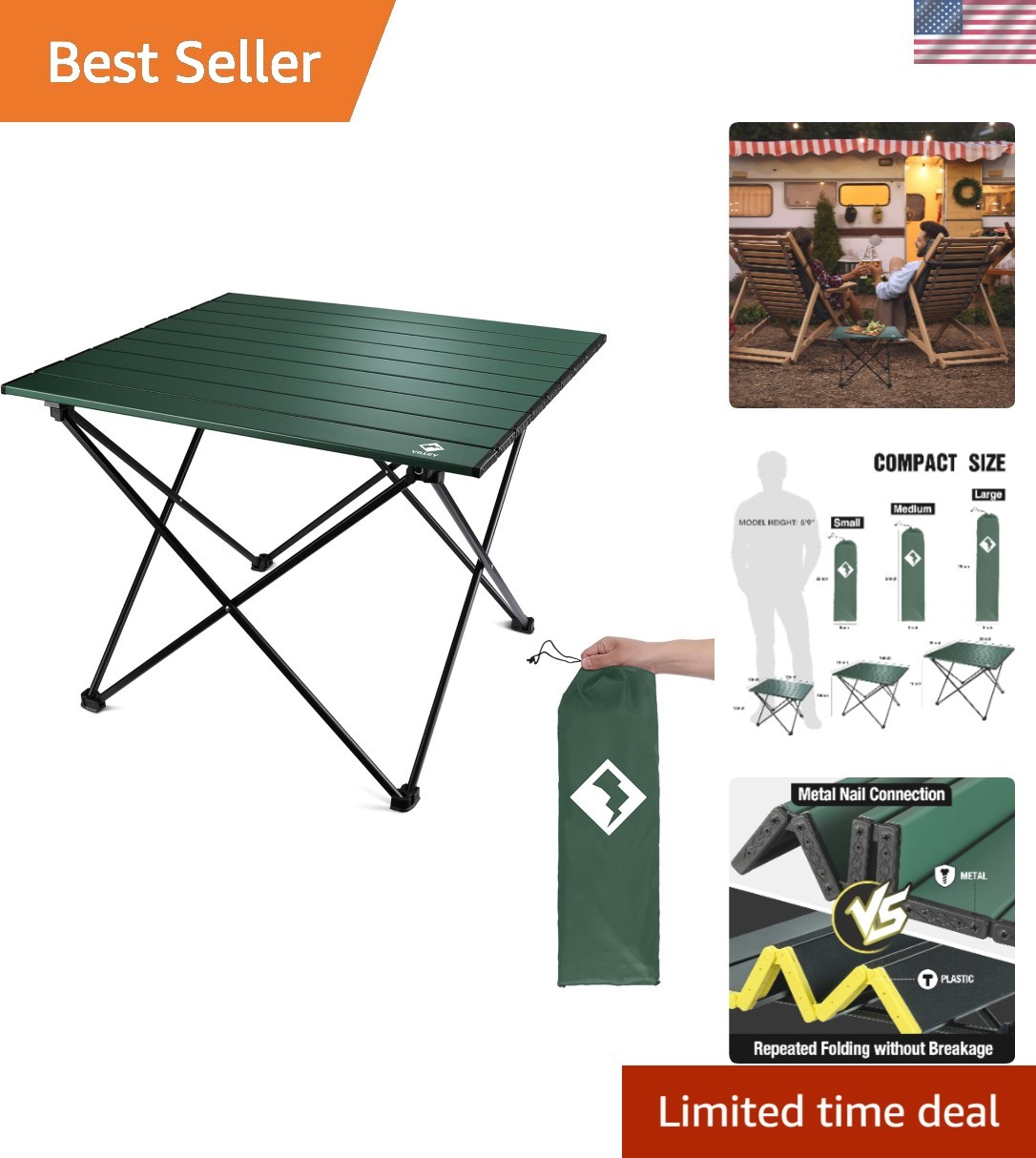 Ultralight Folding Camping Table - Portable Aluminum Table for Picnics & Beach
