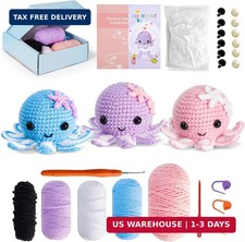 Crochet Kit for Beginners: Make 3 Cute Amigurumi Animals with Easy-to-Follow Vid