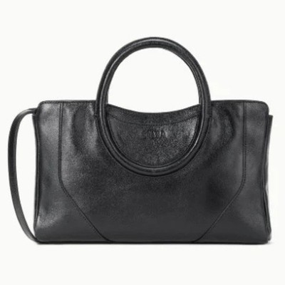 Staud Womens Black Maude Zipper Top Detachable Strap Leather Mini Satchel Bag OS