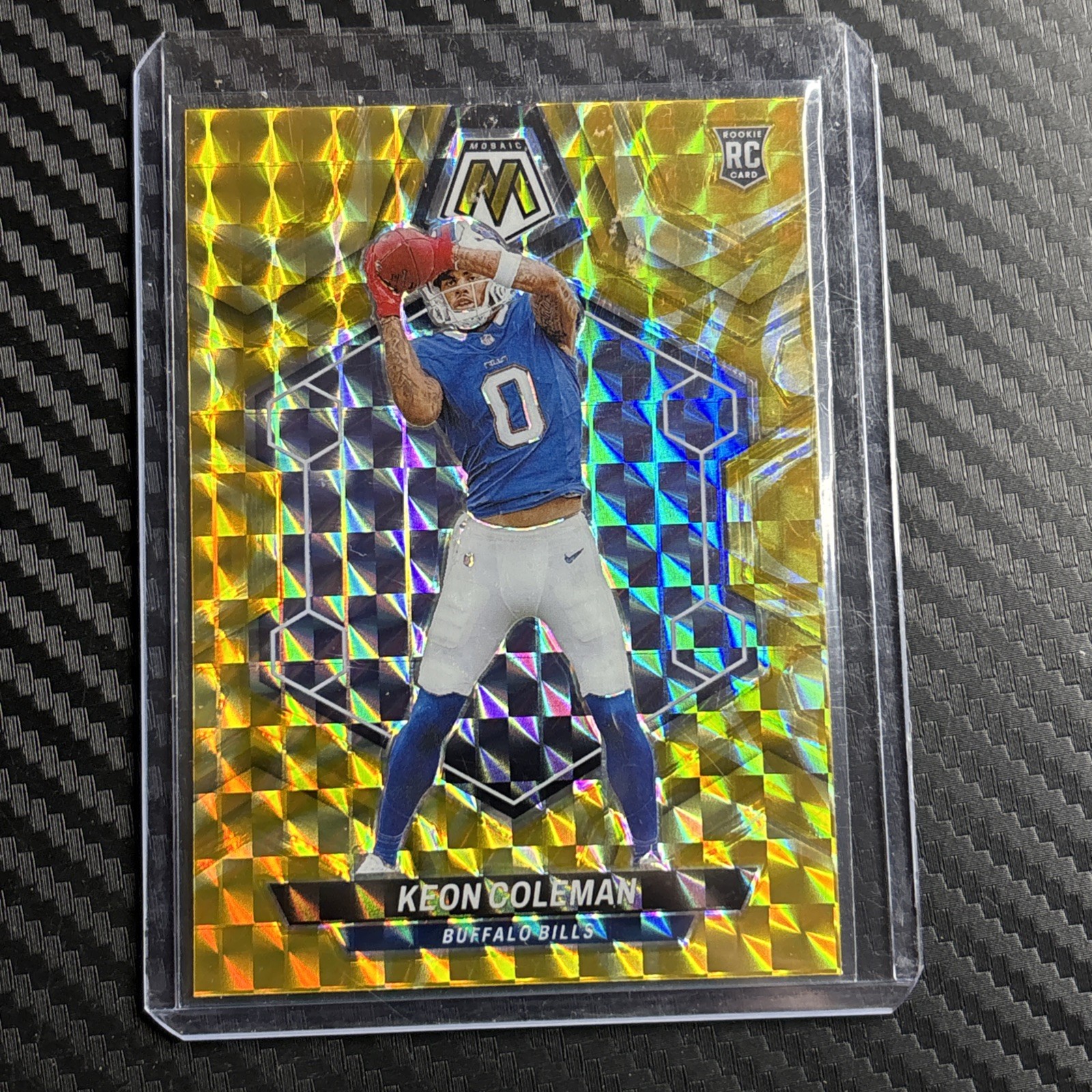 2024 Panini Mosaic - Rookies Keon Coleman #333 Reactive Yellow Mosaic Prizm (RC)