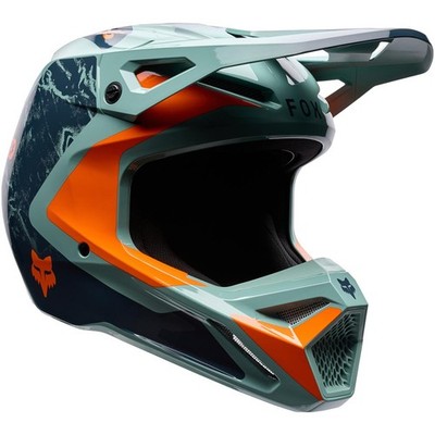 Fox Motocross-Helm V1 Image Print - Arktisblau