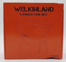 WELKINLAND 6-Pockets Tool belt pouch 2" Tool belt Heavy-Duty Utility belt pou...