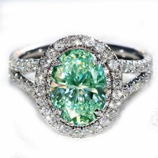3.60 Ct Natural Emerald Art Deco Vintage Engagement Ring 925 Sterling Silver