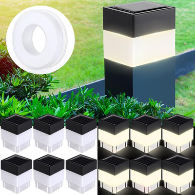 12 Pack Solar Fence Post Cap Lights 2In X 2In Solar Post Cap Fence Lights for Ga