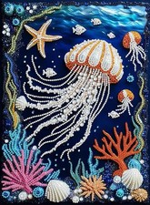Jellyfish Pearl Diamond Art Kit for Adults 12 x 16 Inch