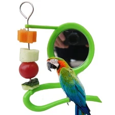 Parrot mirror Bird supplies stand fruit fork multi-functional combination toy 