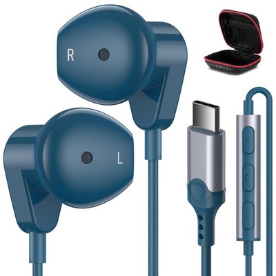 USB C Headphones for iPhone 17 16 15 Plus/iPad 10th, HiFi Stereo USB-C Wired ...