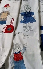 2 Fabric Panels 18" Doll Clothes Dresses Shorts Slacks Vest Blouse hat &Backpack