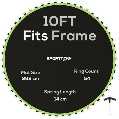 SPORTNOW Trampolinmatte mit 54 V-Haken, für 10ft Trampolin, grün