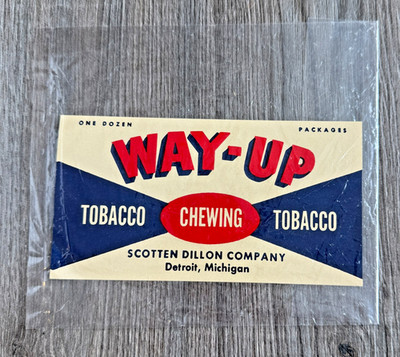Vintage Empty Way-Up Scotten Dillon Tobacco Pack UNUSED Detroit Michigan