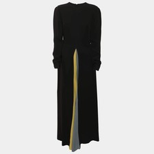 Valentino Black Silk Long Sleeve Dress S
