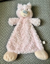 Plush Bear Demdaco Pink Lovey Security Blanket Baby Rattle Toy 12" FREESHIP