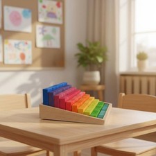 Counting Blocks Early Learning Wood Building Piece Set Educational
