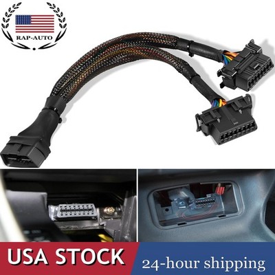 ODB2 ODB II Splitter Extension Y Cable Adapter 16 Pin Male to Dual Female Cable