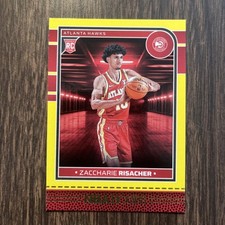 2024-25 Panini NBA Hoops #231 Zaccharie Risacher Yellow Flood Rookie Card