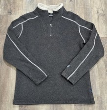 Kuhl Men  s Size L Gray Europa Alfpaca Fleece 1/4 Zip Pullover Sweater Outdoor