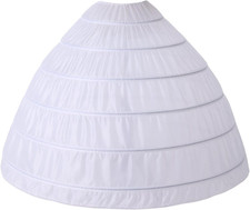 Full A-Line 6 Hoop Crinoline Petticoat Underskirt for Women Wedding Dress WPT146