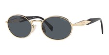PRADA PR 65ZS ZVN09T Gold Black Blue Grey Lenses Sunglasses AUTHENTIC