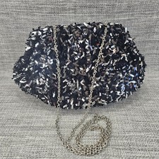 Black Sequin Evening Purse Clutch