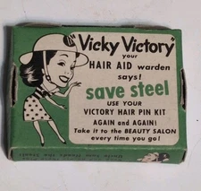 NEW OLD STOCK WWII Era Womens Hair Pin Kit Vicky Victory Smith Buffalo, NY New
