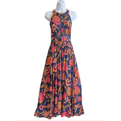 Jaase Endless Summer Maxi Dress Navy Blue Halter Open Back Sz M Summer  Vacation | eBay