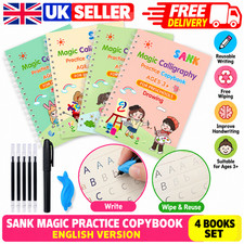 4PCS MAGIC PRACTICE COPYBOOK GROOVE HANDWRITING COPY BOOK CALLIGRAPHY FOR KIDS