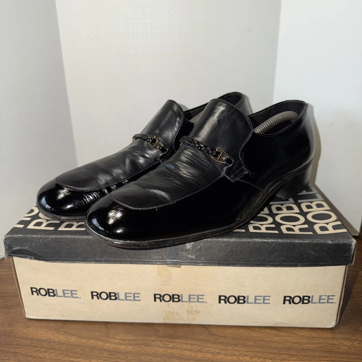 VTG 70’s HandMade In USA Men\'s Black Leather Dress Loafer 10 D PRESIDENTIAL STEP Men main image 3