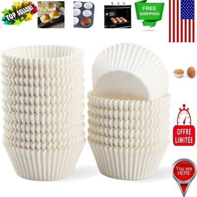 Eco-Friendly Grease-Proof White Cupcake Liners, 500 Count for All Occasions