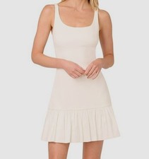 Adrianna Papell Women's Ivory Sleeveless Square-Neck Fit & Flare Dress Size 14
