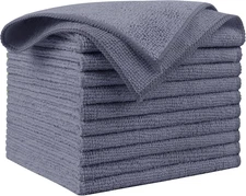Microfiber Cleaning Cloth Grey 10PK, Micro Fiber Cloth for Cleaning Cars, Premiu
