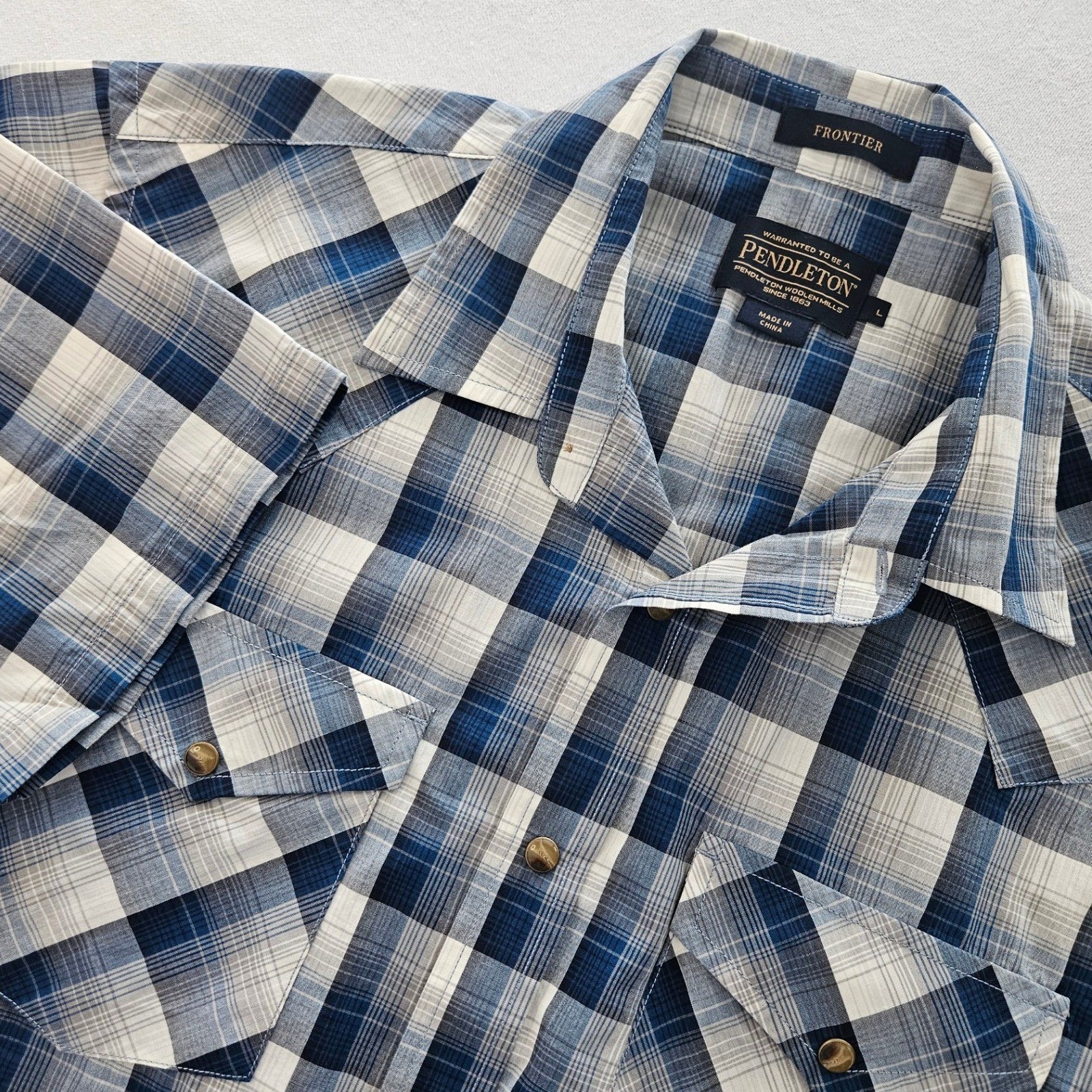 Pendleton Frontier Plaid Snap Front Western Shirt… - image 1