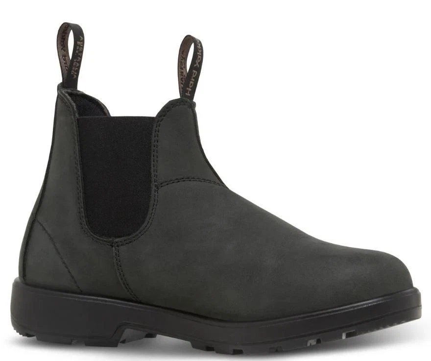 Hard Yakka Men's Brunswick Leather Slip on Soft Toe Work Boots Charcoal Y61068