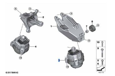 Genuine OEM BMW LEFT Engine Mount (22-11-6-860-471)