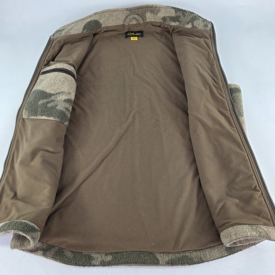 Cabela's Berber Fleece Windshear Camo Vest Size L Outfitters Hunting Hiking Vest - Image 3 of 4
