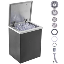 VEVOR 14"x12"x18" Drop in Ice Chest Ice Cooler Ice Bin Stainless Steel w/Cover