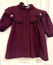 Rothschild Maroon Wool Coat Holidays Classic Dressy Girls Sz 4T