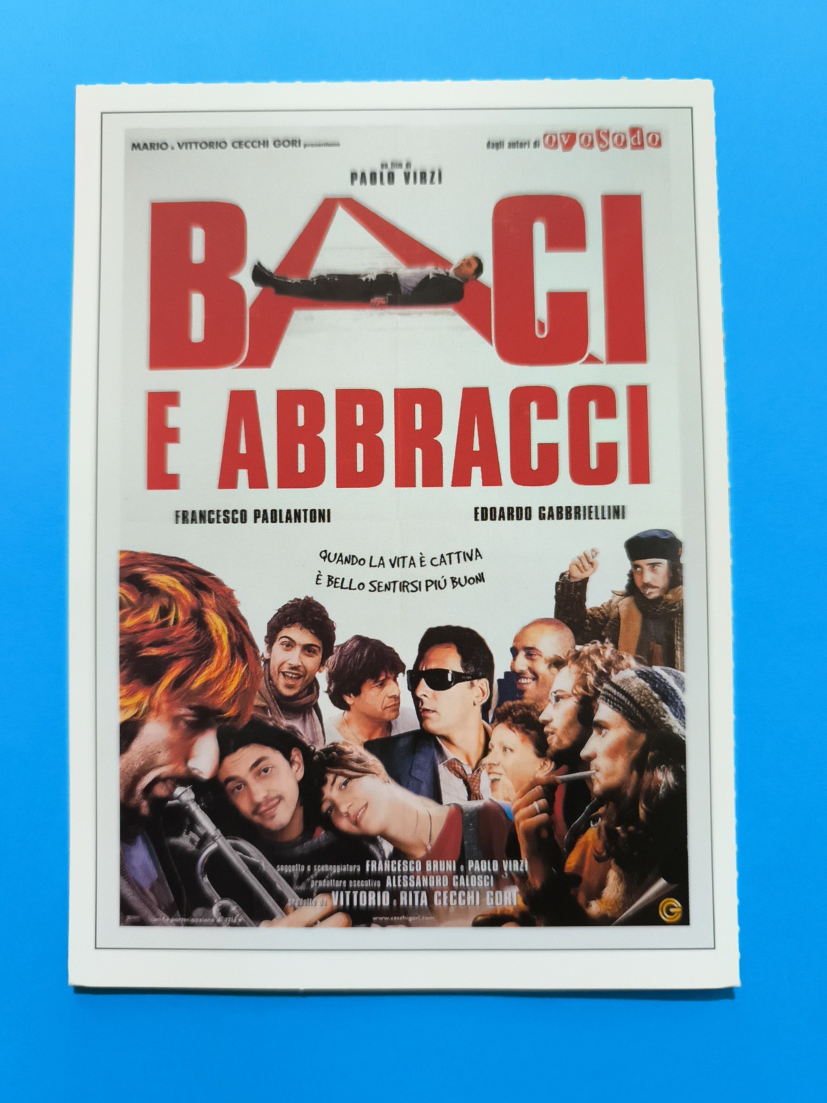 BACI E ABBRACCI 1999 - CARTOLINA CIAK MINI LOCANDINA - FILM CINEMA  - COLLEZIONE