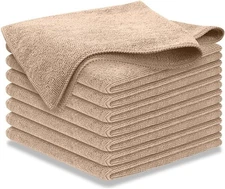 USANOOKS Microfiber Cleaning Cloth - Beige - 8Pcs (12.5x12.5 inch) 