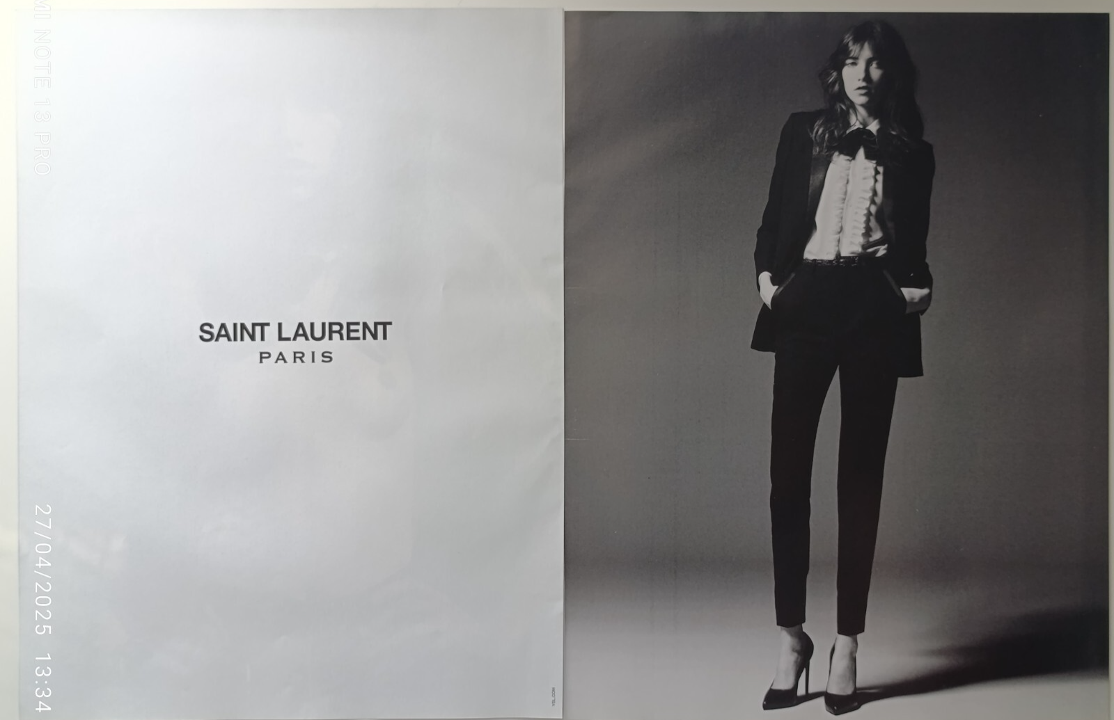 Scarpe a mano donna moda tacco alto gamba lunga stampa pubblicità wall art SAINT LAURENT